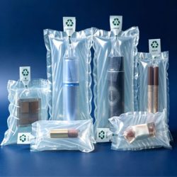 Air column bags for protecting cosmetic bottles during shipping